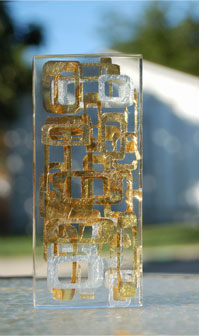 4D Acrylic Sculpture with Gold Leaf