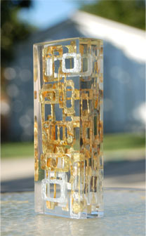 4D Acrylic Sculpture with Gold Leaf
