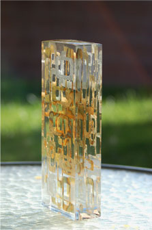 4D Acrylic Sculpture with Gold Leaf