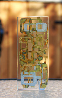 4D Acrylic Sculpture with Gold Leaf