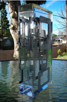 4D Acrylic Sculpture Black & Silver